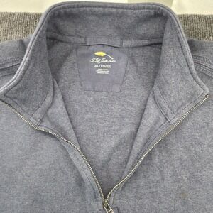 Bob Timberlake Quarter Zip Sweater Mens XL Blue Cotton Mock Neck Pullover Rugged